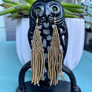 Handmade Gold Beaded Earrings